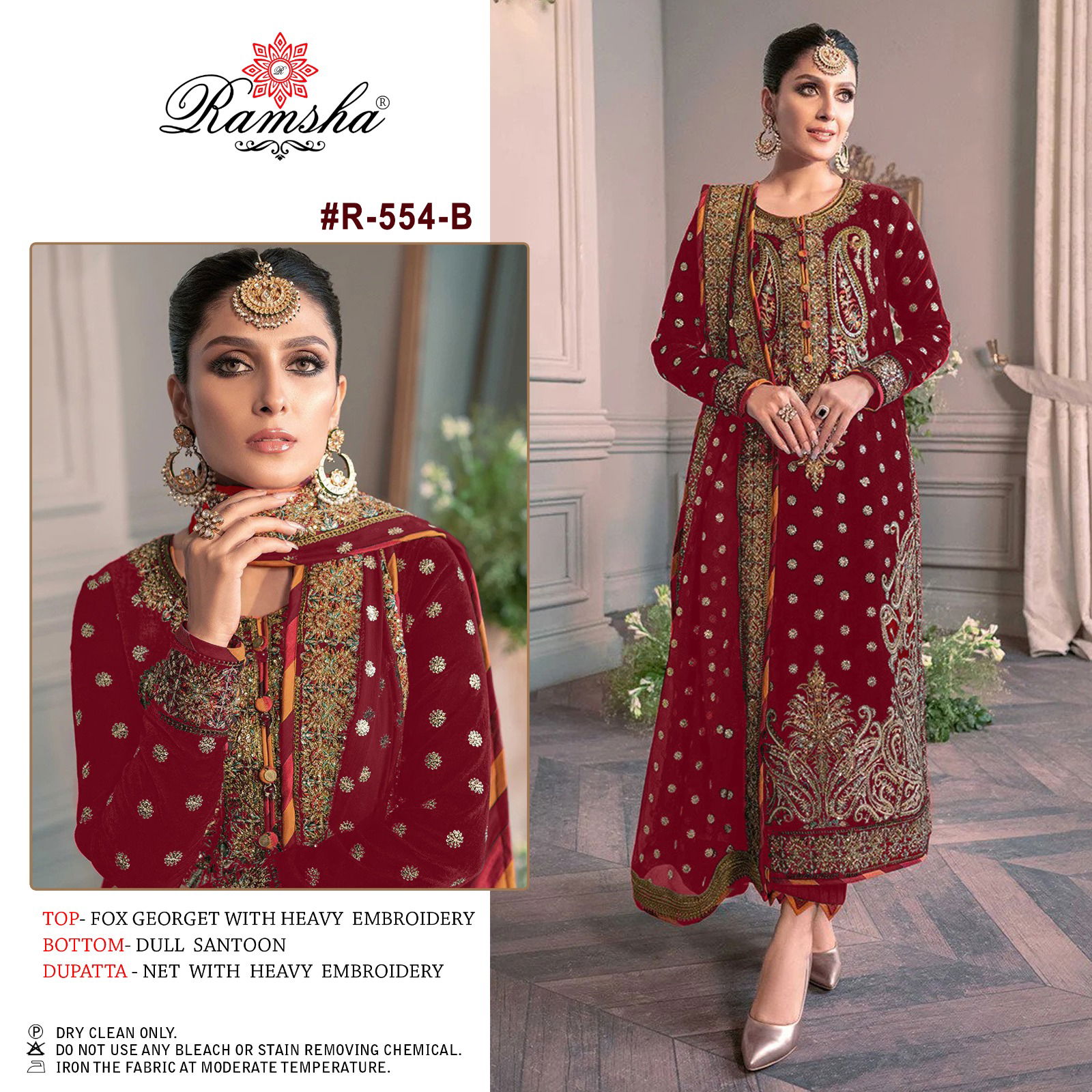 Ramsha R 554 Nx Fancy Wholesale Georgette Pakistani Suit